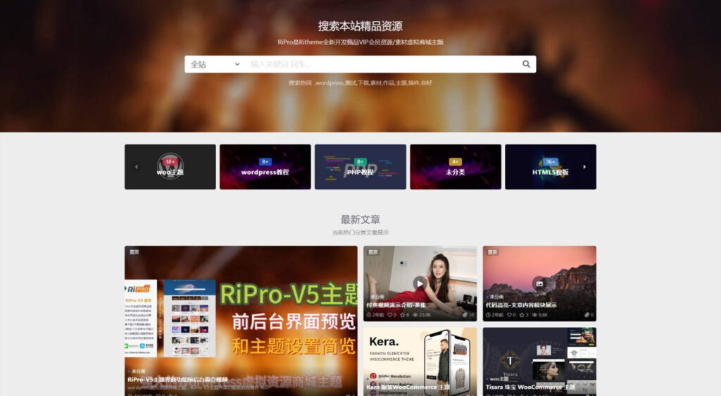 Wordpress主题：RiPro开心版