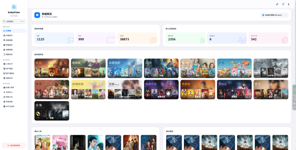 Emby-Pulse（映迹） ： Emby 服务器自动化助手